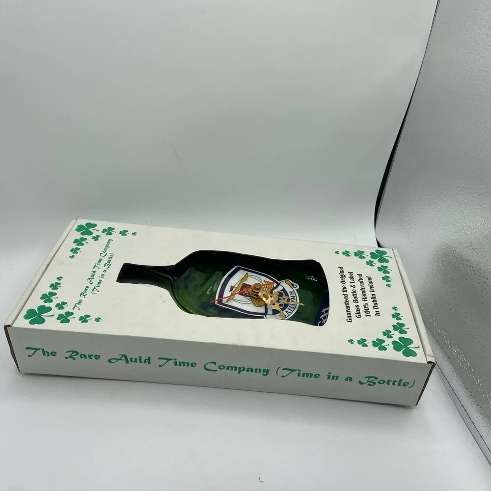 The Rare Auld Time Company Handmade Irish Bottle Clock – Galway GAA Crest